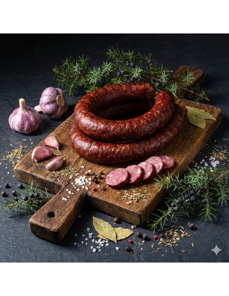 Kiełbasa z jelenia grubo krojona