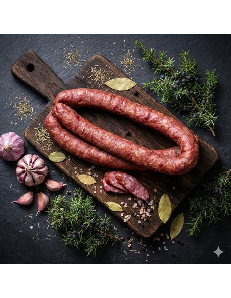 Kiełbasa z jelenia grubo krojona